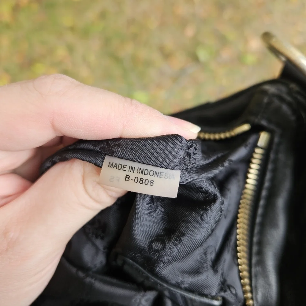 Michael Kors black leather hobo bag